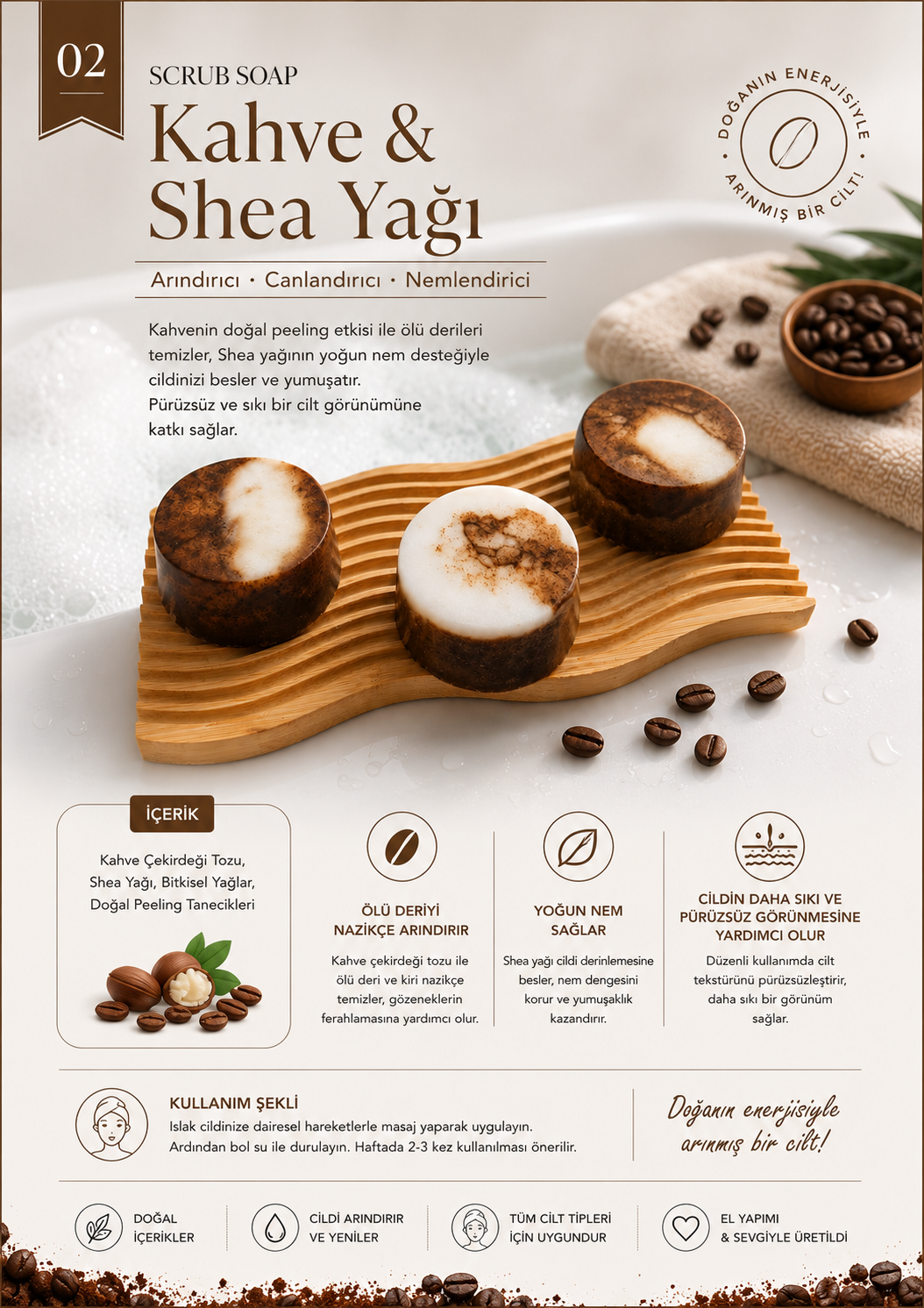 Kahve & Shea Yağı scrub soap